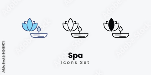 Spa icons vector set stock illustration.