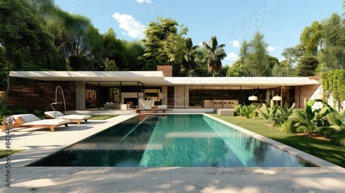 Contemporary house with pool bunker