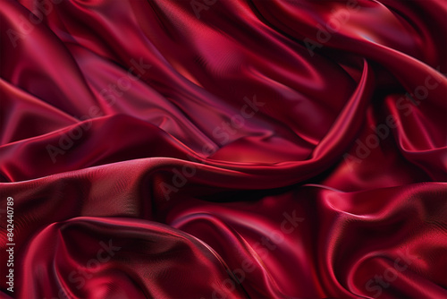 Red Maroon Silk satin background fabric texture, elegant fashion textile material