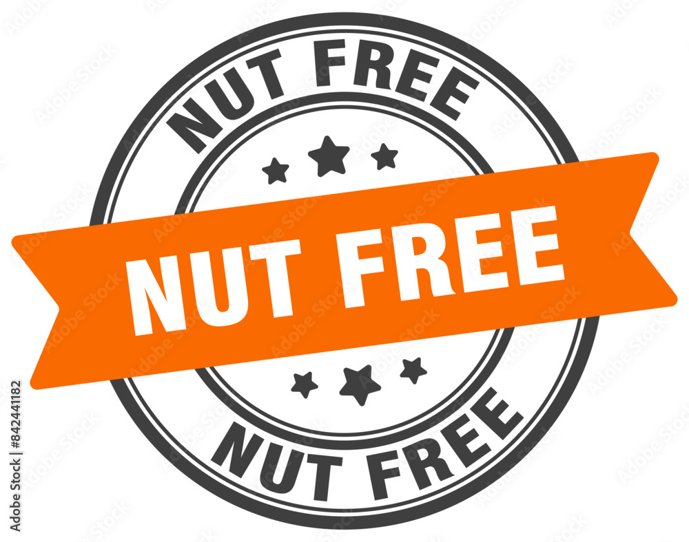 Fototapeta premium nut free stamp. nut free label on transparent background. round sign