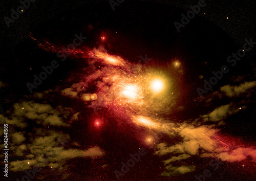 Obraz na płótnie galaxy in a free space. 3D rendering w salonie