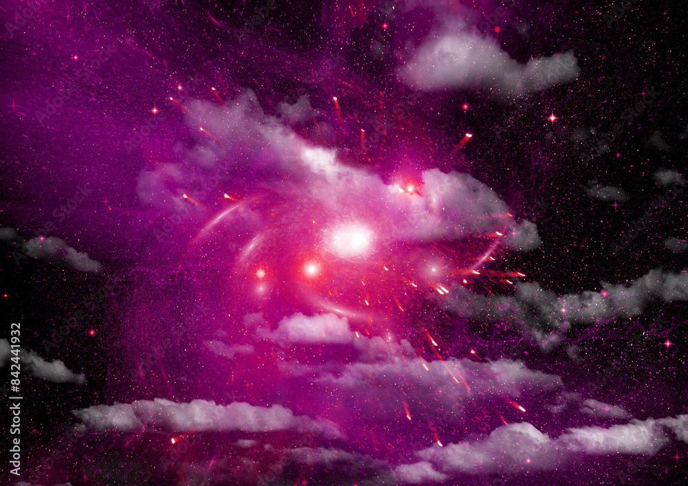 galaxy in a free space. 3D rendering