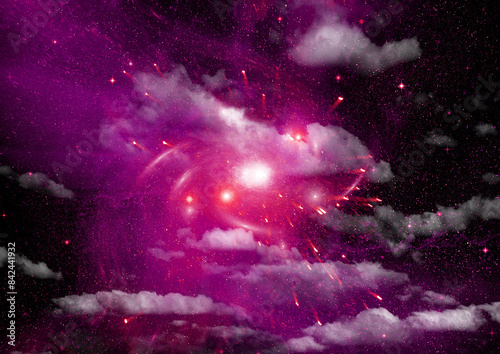 Obraz na płótnie galaxy in a free space. 3D rendering w salonie