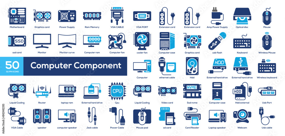 Computer Component Icon Colection Computer Component Icon Colection