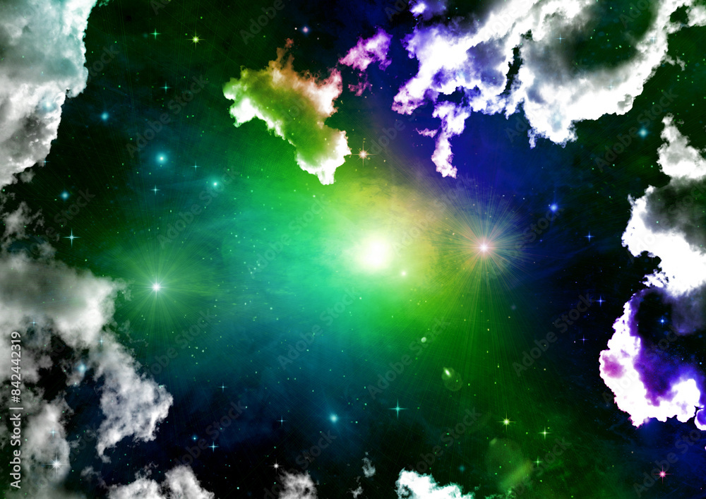 galaxy in a free space. 3D rendering