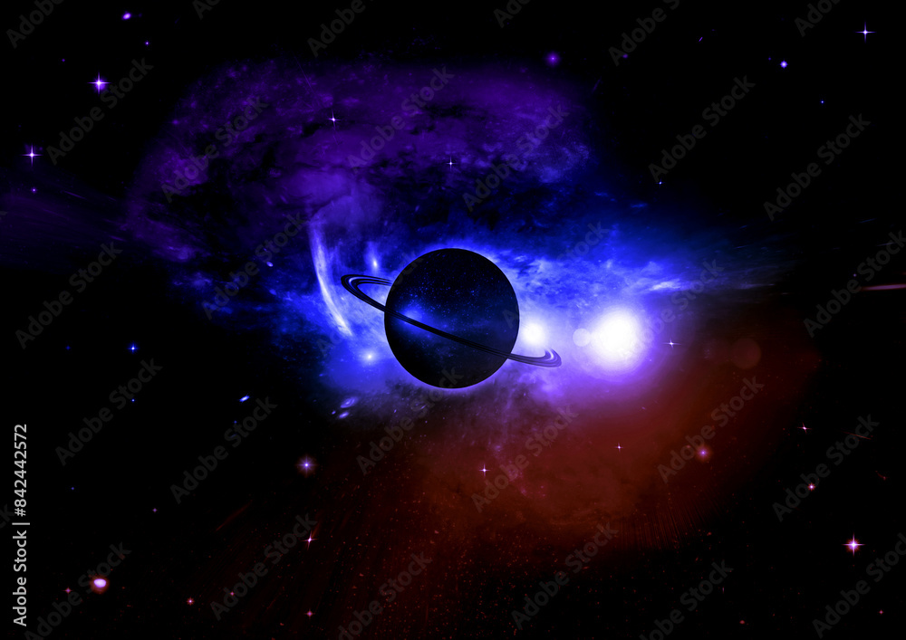 galaxy in a free space. 3D rendering