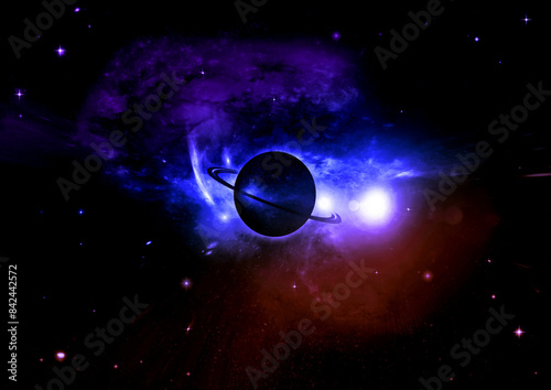 Obraz na płótnie galaxy in a free space. 3D rendering w salonie