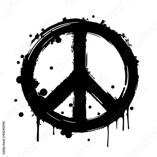 Peace symbol t-shirt design silhouette
