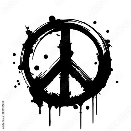Peace symbol t-shirt design silhouette