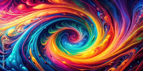 A swirling vortex of vibrant, neon-colored liquid forms an abstract psychedelic background, psychedelic, abstract, liquid, colorful, vibrant, neon, swirling, vortex, background, texture, pattern