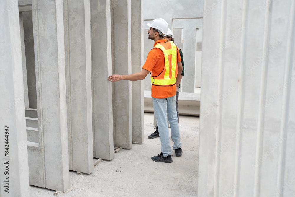 custom made wallpaper toronto digitalPortrait Hispanic latin engineer man checking precast cement at precast cement outdoor factory