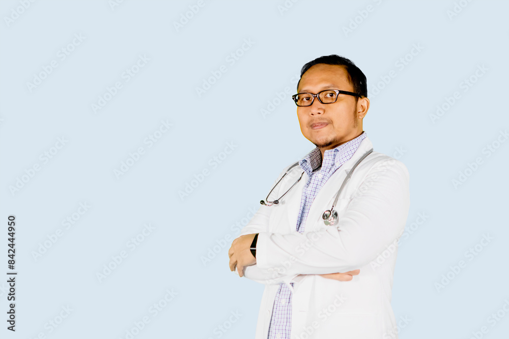 Portrait of an Asian medical doctor isolated in white background. Portrait of an Asian medical doctor isolated in white background.