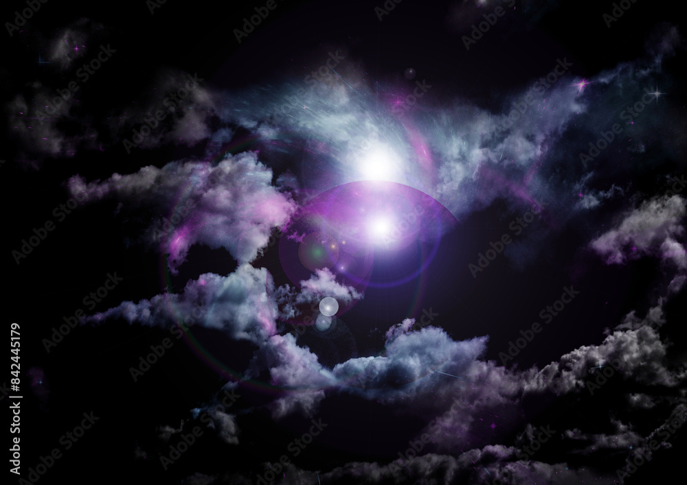 galaxy in a free space. 3D rendering