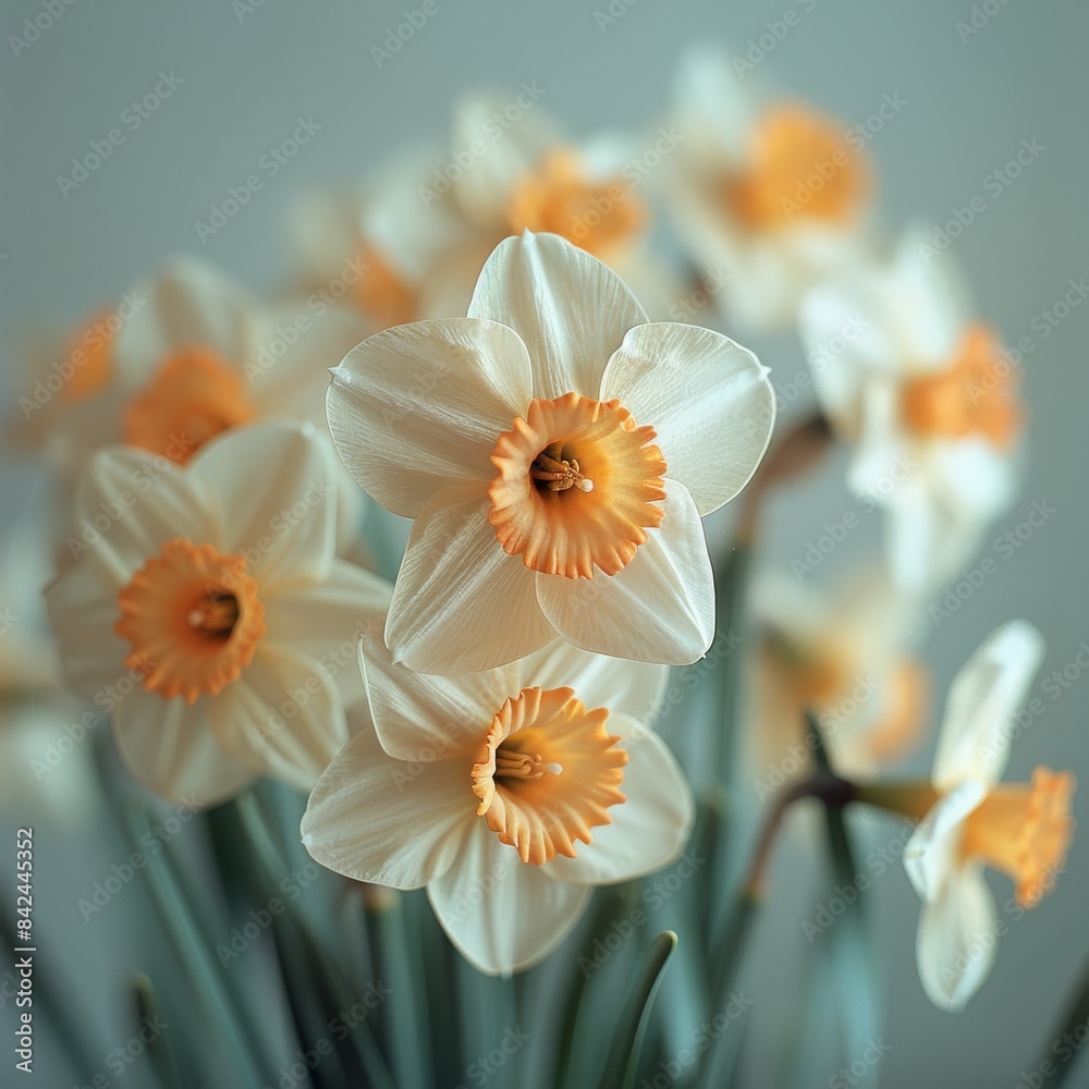 Fototapeta premium Golden Daffodil Bloom: A Showcase of Elegance and Abundance in Spring