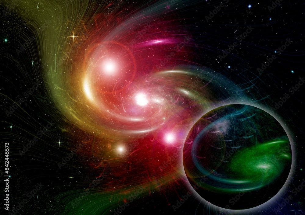 galaxy in a free space. 3D rendering