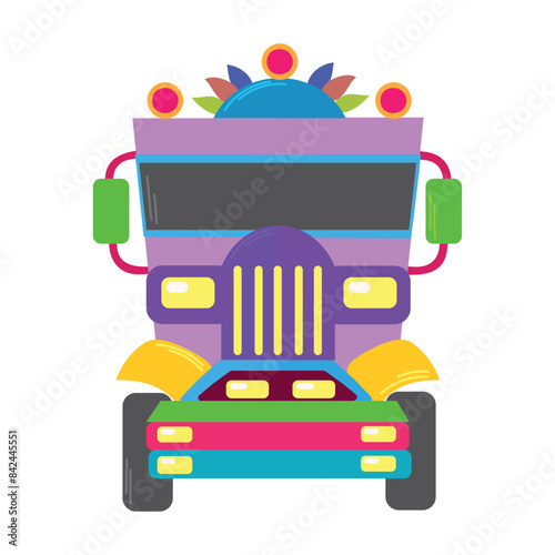 Philippine jeepney icon clipart avatar logotype isolated vector illustration