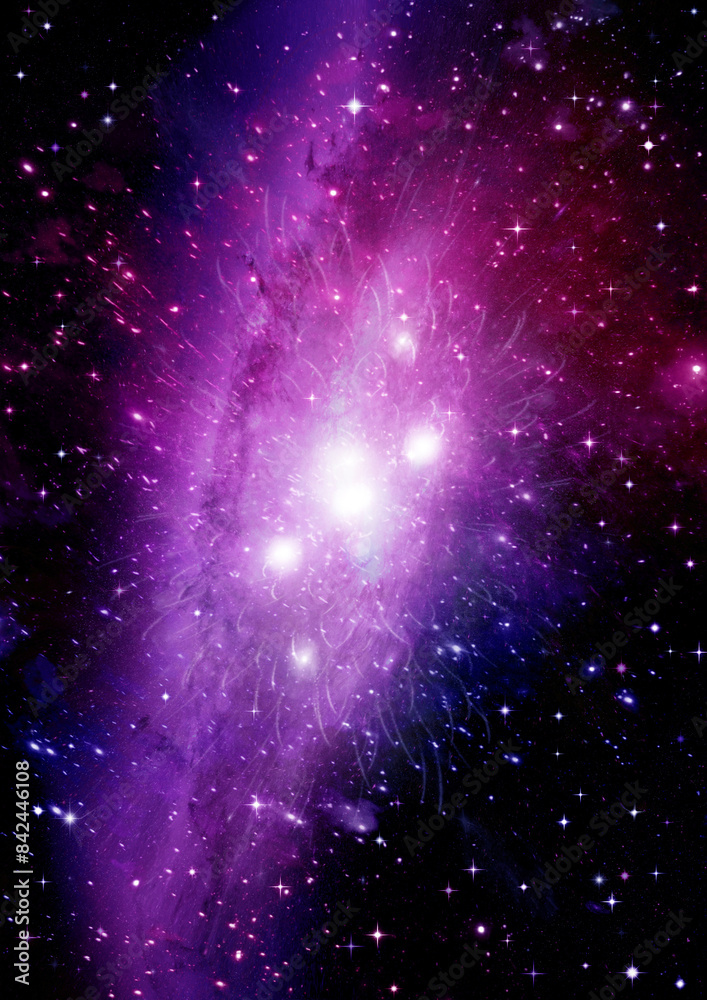 galaxy in a free space. 3D rendering
