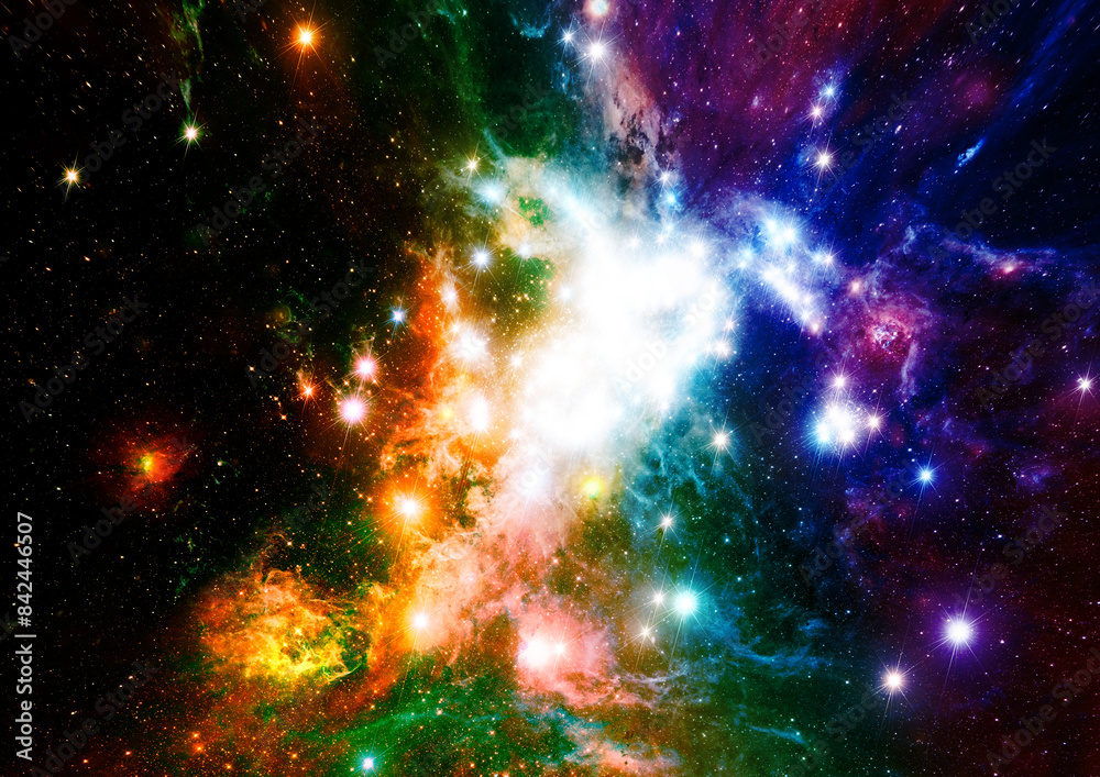 galaxy in a free space. 3D rendering