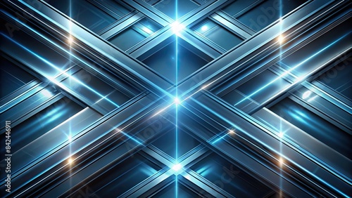A sleek, abstract background featuring intersecting, glowing lines in a metallic chrome finish, suggestive of futuristic technology and advanced design, futuristic, high-tech, abstract photo