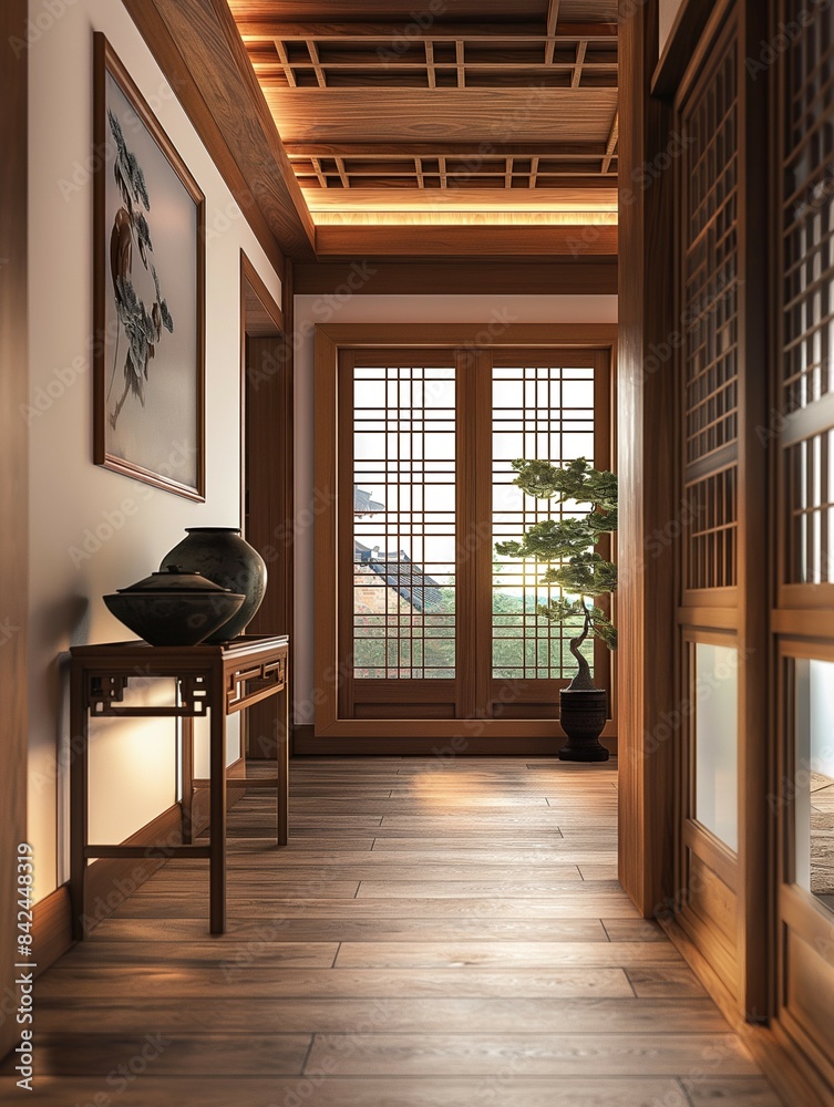 Modern hanok room interior Modern hanok room interior