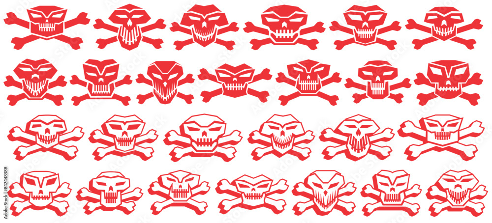 Skull and bone icon bundle Skull and bone icon bundle