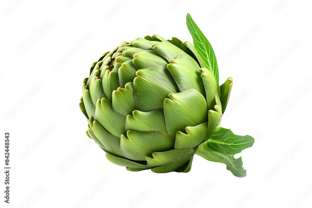 Obraz premium Whimsical Green Artichoke Dance on White or PNG Transparent Background.