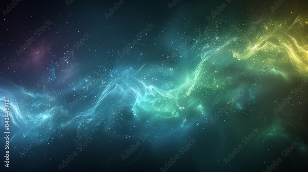 Abstract Blue Digital Waves With Glowing Particles Abstract Blue Digital Waves With Glowing Particles