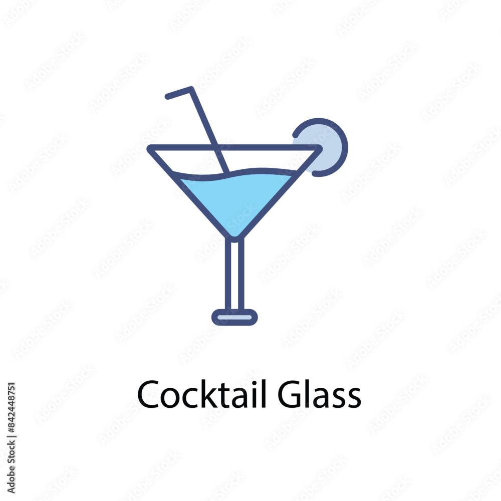 Cocktail Glass icons vector set stock illustration. Cocktail Glass icons vector set stock illustration.