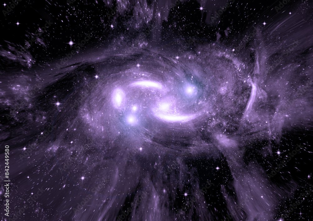 galaxy in a free space. 3D rendering
