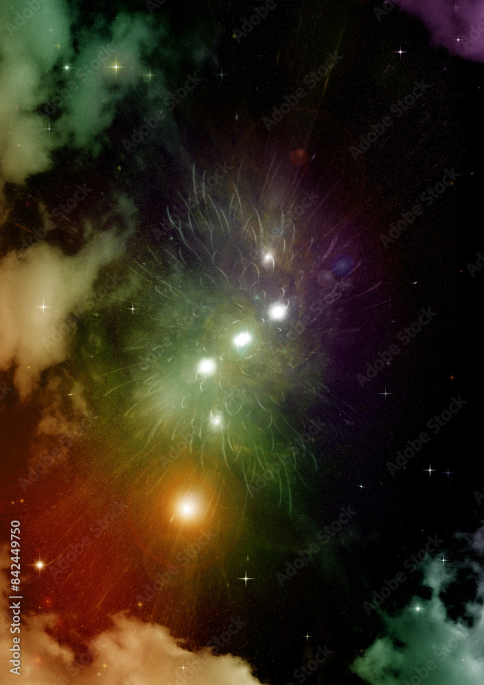 galaxy in a free space. 3D rendering