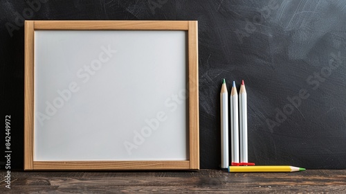 Blank slate whiteboard with copy space for brainstorming or presenting ideas, Generative AI