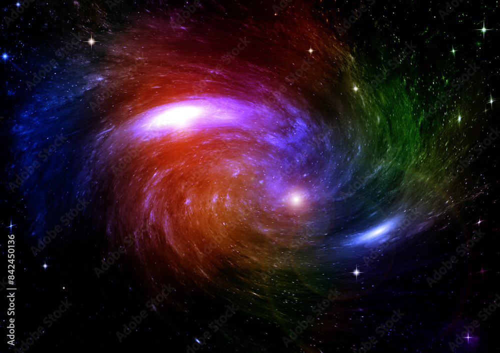 galaxy in a free space. 3D rendering
