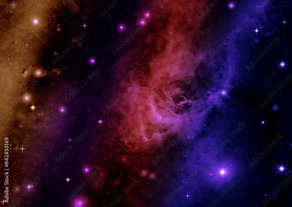 galaxy in a free space. 3D rendering