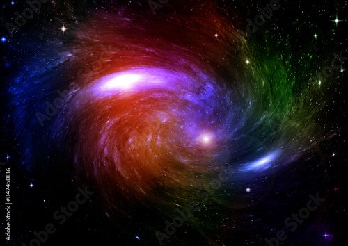 Obraz na płótnie galaxy in a free space. 3D rendering w salonie