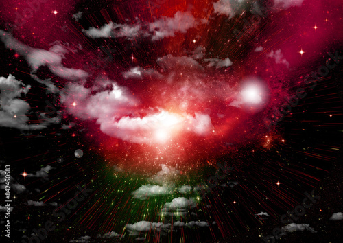 galaxy in a free space. 3D rendering