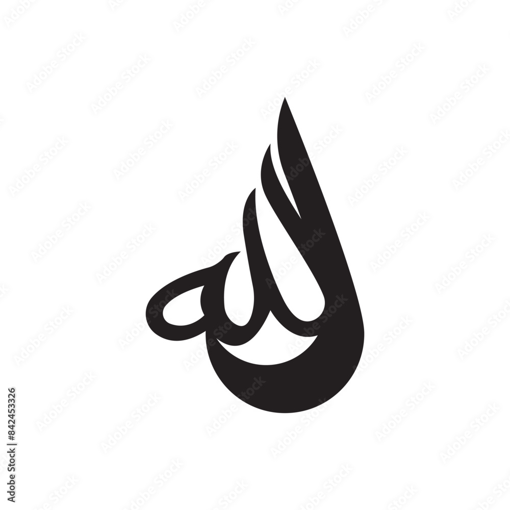 Calligraphy symbols of Allah and Muhammad design vector illustration Calligraphy symbols of Allah and Muhammad design vector illustration