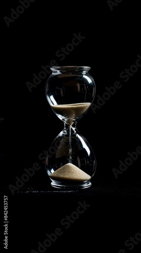 hourglass on black