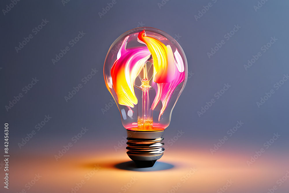 A single lit light bulb sits on a wooden table. The bulb has a glowing filament and a metal base. The
background is a dark, unfinished wooden table. A single lit light bulb sits on a wooden table. The bulb has a glowing filament and a metal base. The
background is a dark, unfinished wooden table.