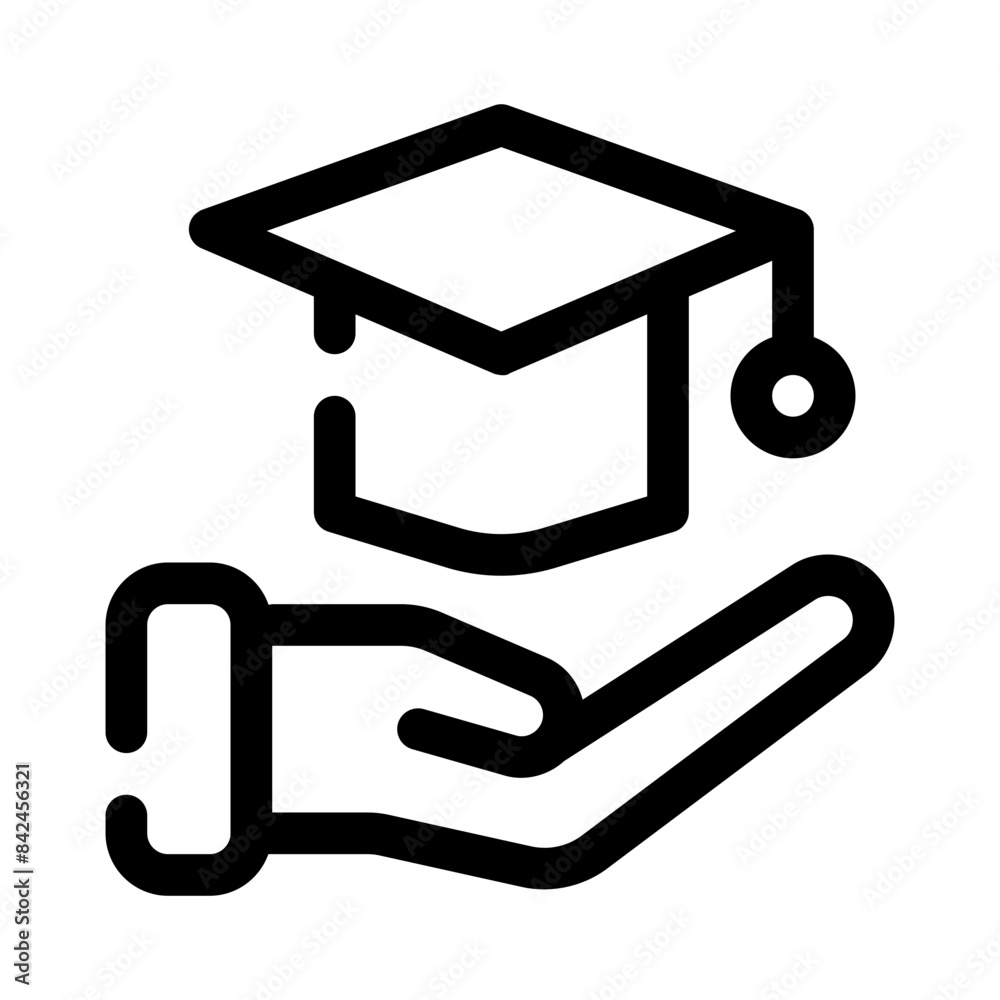graduation line icon graduation line icon