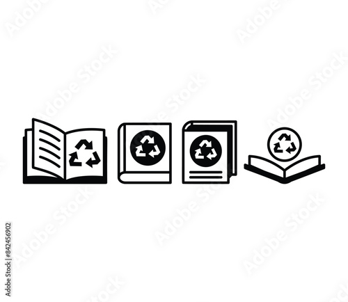 Wallpaper Mural book recycle icons symbol vector design simple black white illustration collections sets Torontodigital.ca