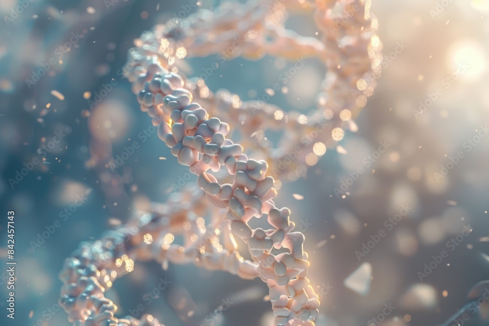 Intricate Visualization of DNA Molecule Structure in a Light-filled Setting for Scientific and Educational Use