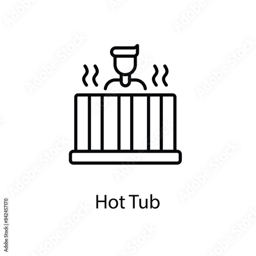 Hot Tub icons vector set stock illustration.