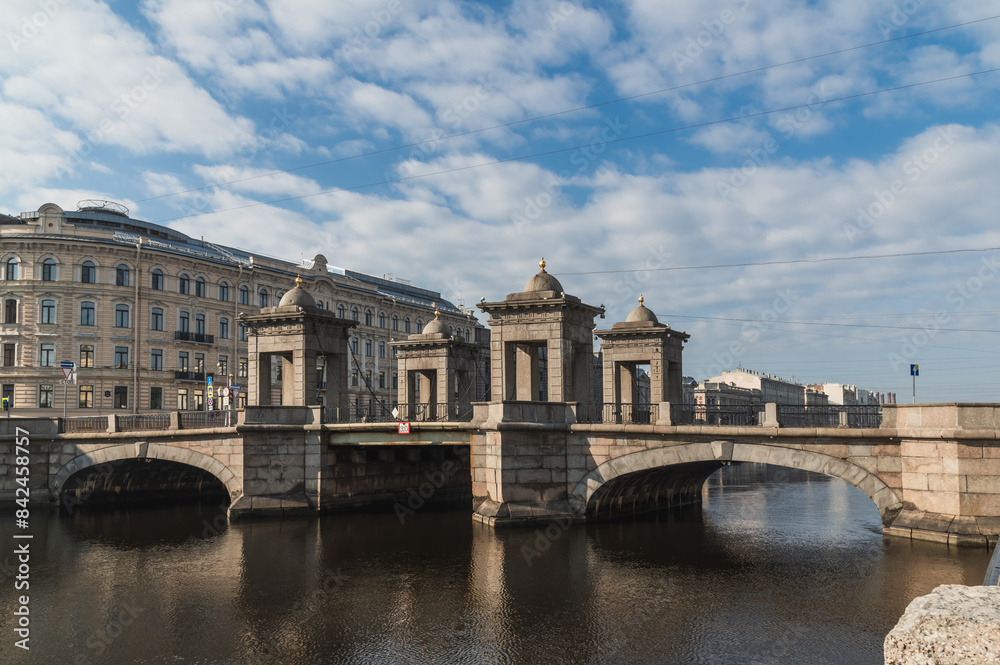 Lomonosov Bridge on the Fontanka River in St. Petersburg. Lomonosov Bridge on the Fontanka River in St. Petersburg.