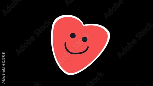 emoticon cute face vintage cartoon style animation on transparent background