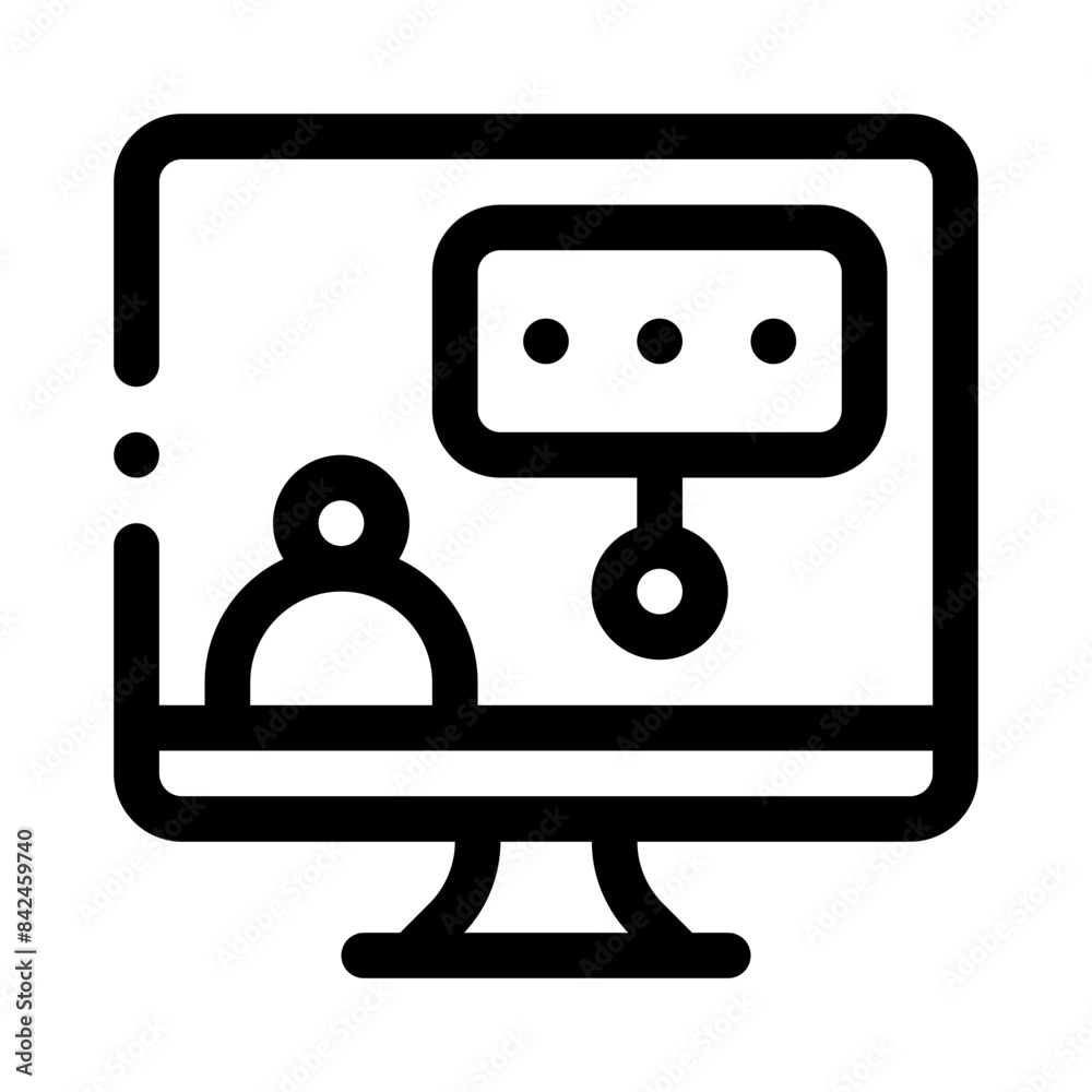 online learning line icon