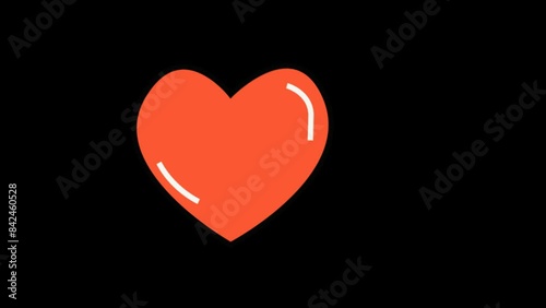 retro style love animation on transparent background