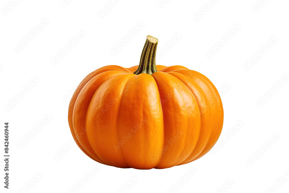 Fototapeta premium Realistic orange pumpkin illustration, autumn harvest squash clipart PNG, seasonal fall decor graphic for Halloween isolated on Transparent Background