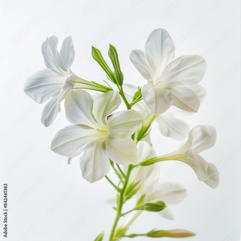 flower Photography, Jasminum fluminense, Close up view, Isolated on white Background flower Photography, Jasminum fluminense, Close up view, Isolated on white Background