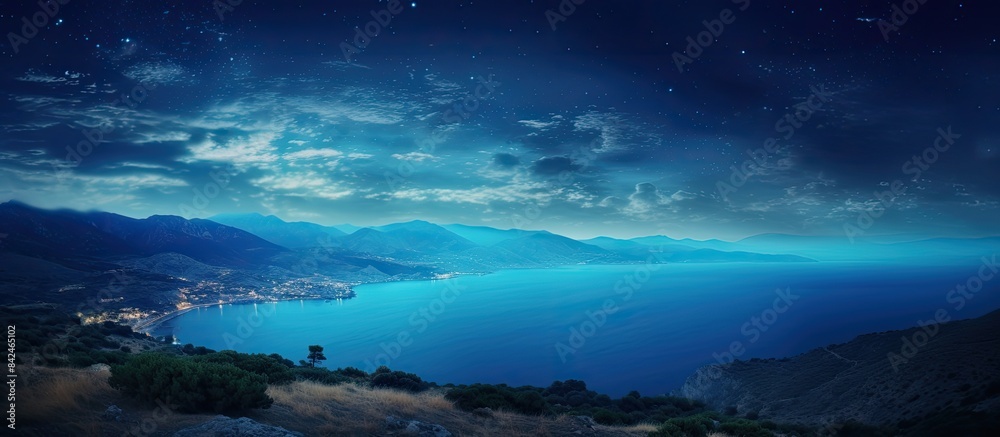 Starry night sky providing copy space image. Starry night sky providing copy space image.