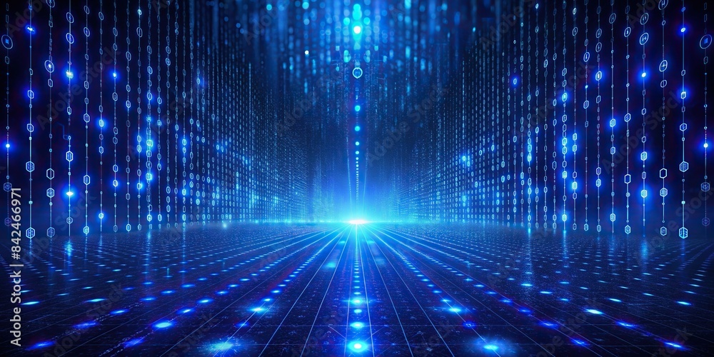 Background of Binary Code in Blue, technology, coding, data, digital, computer, programming, internet, communication, cybersecurity, information, matrix, encryption, abstract, network